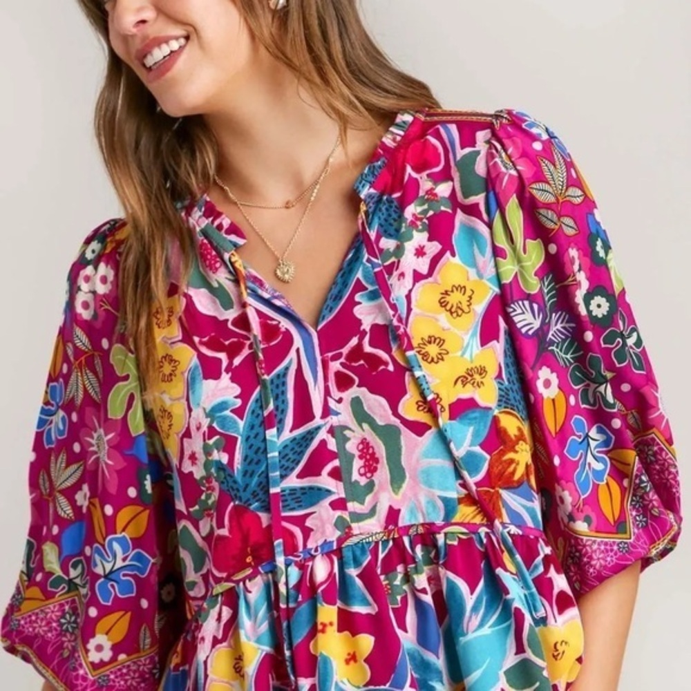 Floral Multicolor Women's Top